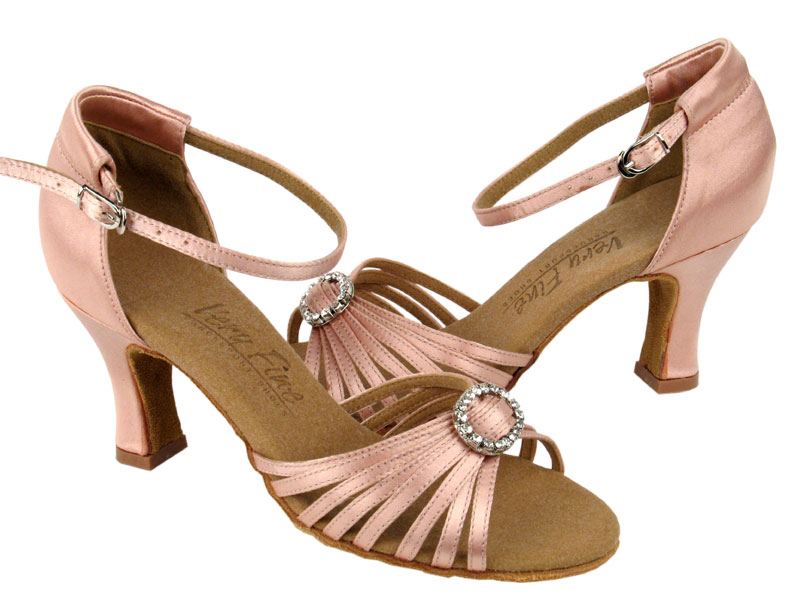 C1671B Flesh Satin &amp; Stone with 2.5&quot; heel in photo