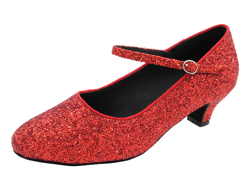 C1682 037 Red Sparkle_Traditional Buckle with 1.2&quot; Cuban Heel (CI) in the photo