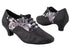 C1688 199 Black Grey Flower Satin_M_12 Black Stardust_BF with 1.2" Cuban Heel (5028) in the photo