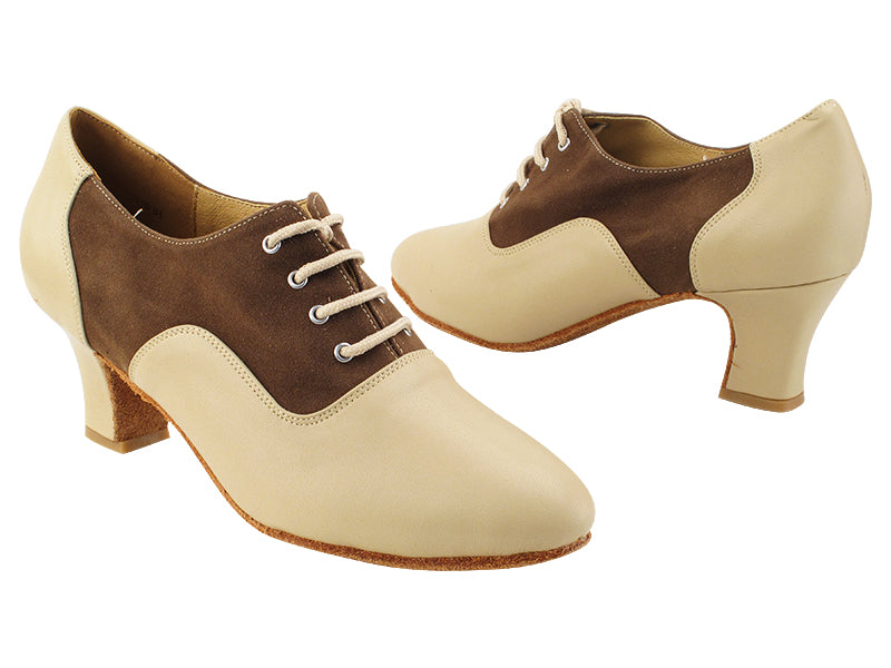 C1688 284 Tan Leather_308 Brown Oxford Nubuck_2 with 2.2&quot; Thick Cuban Heel (318) in the photo