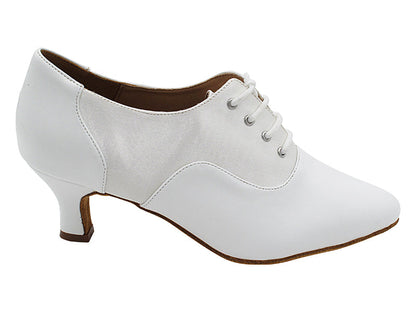 C1688 White Leather_F_B_White Satin_M with 2.5&quot; Heel (2040) in the photo