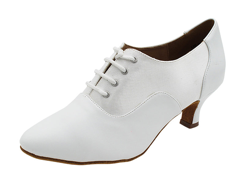 C1688 White Leather_F_B_White Satin_M with 2.5&quot; Heel (2040) in the photo