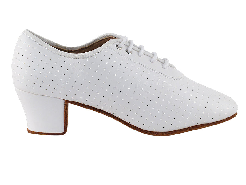 C2001 White Leather  with 1.6&quot; Medium Heel in the photo