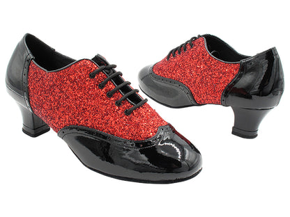 C2008 Black Patent &amp; Red Sparkle with 1.5&quot; Medium Heel (3G09) in the photo