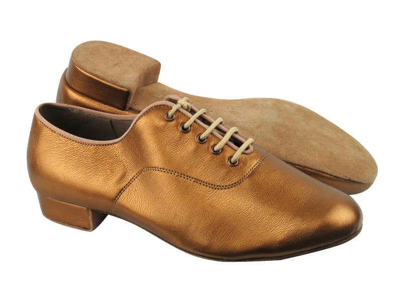 C2503 BA45 Dark Tan Gold Leather with 1&quot; Heel in the photo