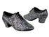 C2601 BF17 Black Silver Sparkle with 1.6" medium heel in the photo