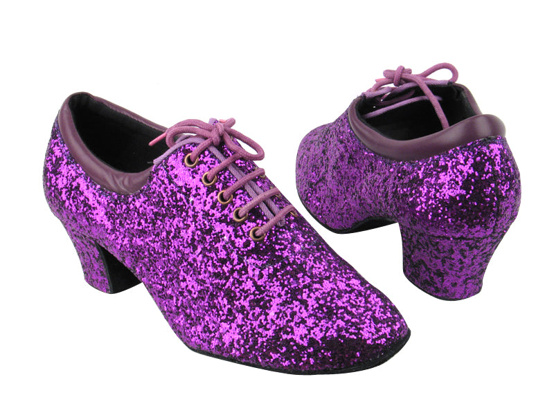 C2601 BH2 Purple Sparkle with 1.6&quot; medium heel in the photo