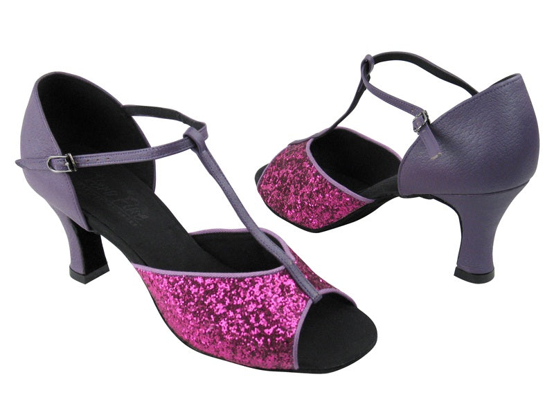 C5004 BH1 Rose Sparkle_BC14 Light Purple Light Leahter with 2.5&quot; heel in the photo