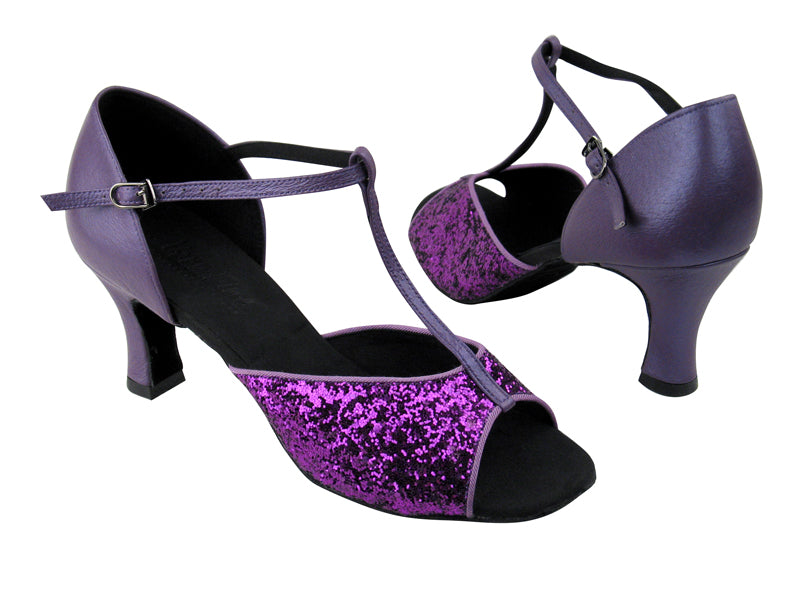 C5004 BH2 Purple Sparkle_BC14 Light Purple Light Leahter with 2.5&quot; heel in the photo