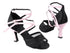 C5008 BD12 Black Satin_BE9 Pink Leather_H_Ankle Strap with 3" heel in the photo