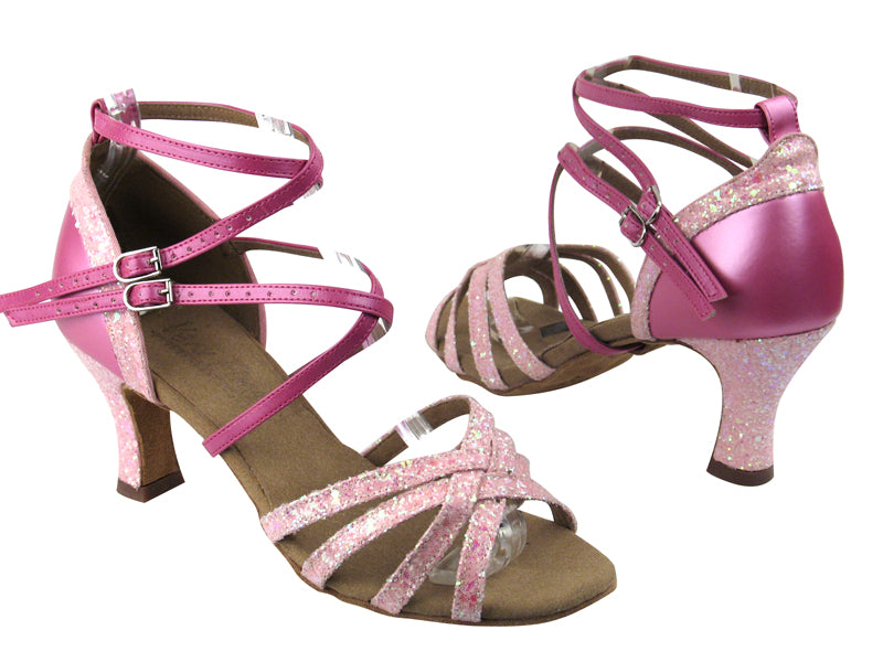 C5008Mirage BF21 Pink Sparkle_BB8 Rose Leather with 2.5" heel in the photo