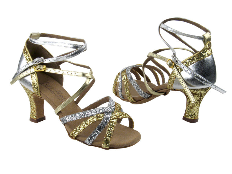 C5008Mirage Gold Sparkle &amp; Silver Sparkle with 2.5&quot; Spool Heel (PG) in the photo
