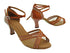 C5017CC Copper Tan Satin & Flesh Mesh with 2.5" Spool Heel (PG) in the photo