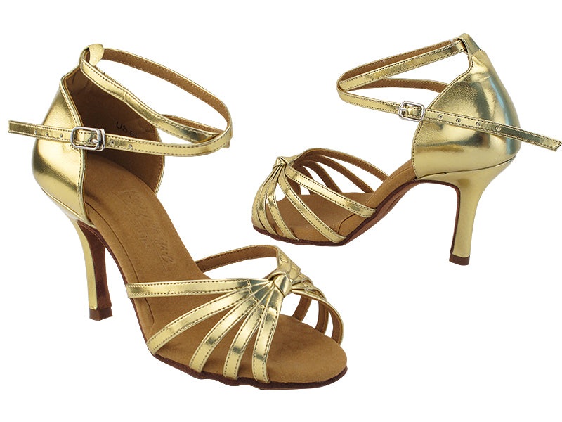 C6005 213 Soft Gold PU with 3&quot; Slim Heel (6646) in the photo