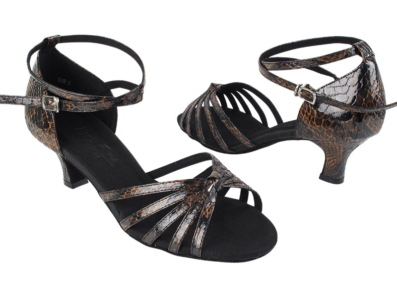 C6005 244 Dark Brown Snake Patent with 2&quot; Slim Heel (MTXZ) in the photo