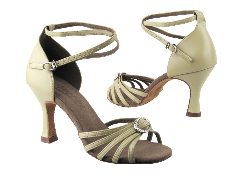 C6005 Beige Leather_Stone with 3&quot; heel in the photo