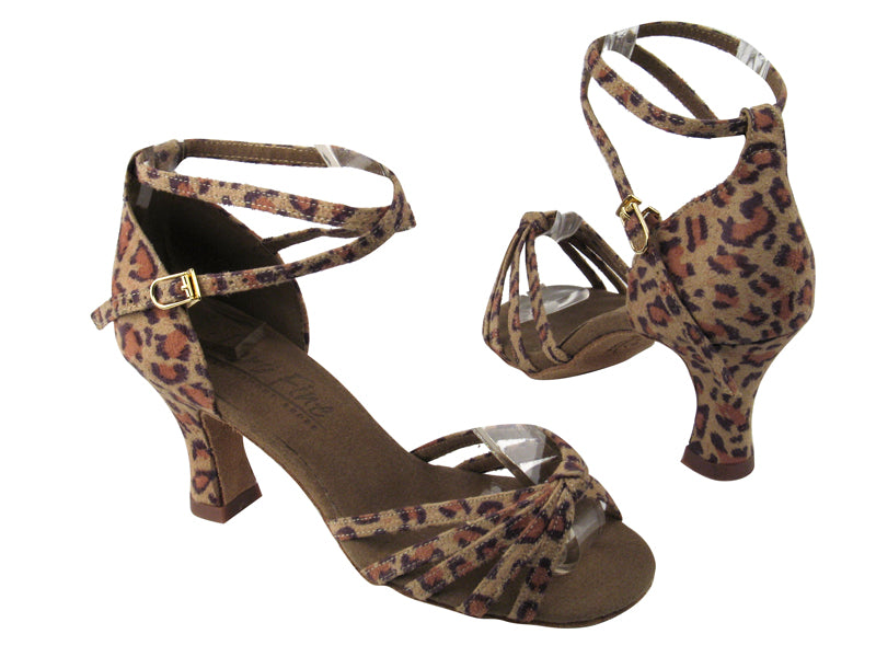 C6005 BD41 Leopard Satin with 2.5" heel in the photo