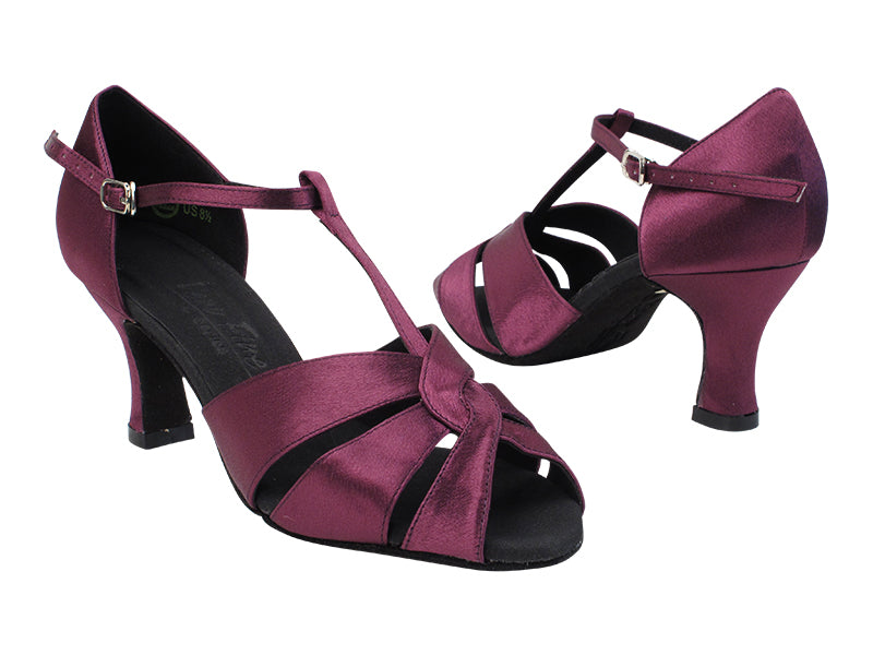 C6006 112 Red Purple Satin with 2.5" PG Heel in the photo