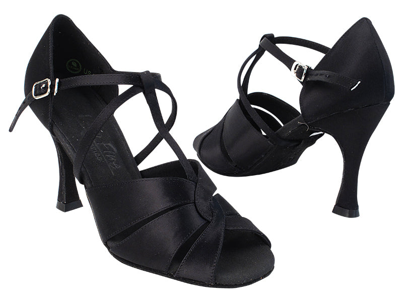 C6006X 154 Black Satin with YTG-1173_3.5&quot; Heel in the photo