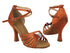 S92311 Dark Tan Satin with 3" Flare Heel (YQG) in the photo