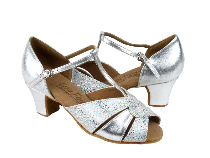 C6006 Silver Leather &amp; Silver Scale with 1.6&quot; medium heel in the photo