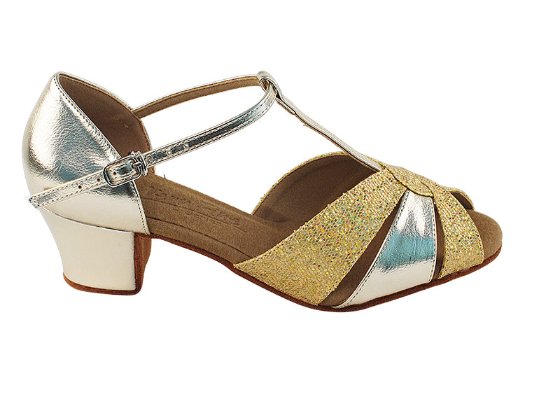C6006 Soft Gold_Gold Scale with 1.6&quot; Medium Heel in the photo