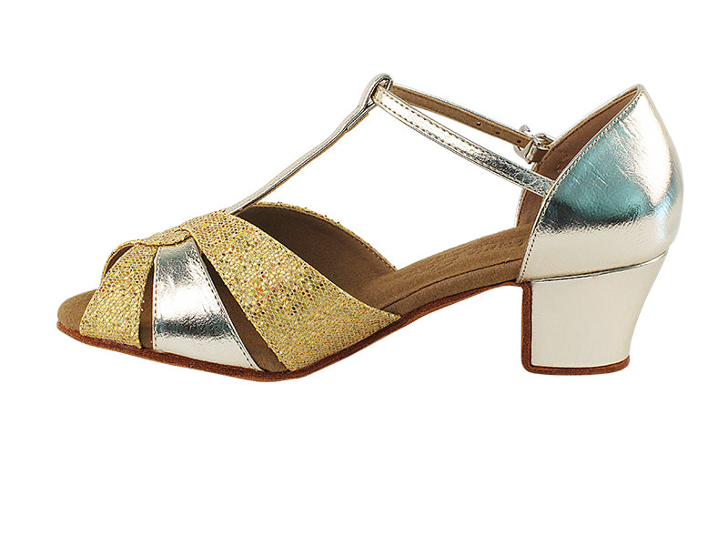 C6006 Soft Gold_Gold Scale with 1.6&quot; Medium Heel in the photo