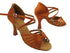 C6007X Copper Tan Satin with 3" Flare Heel in the photo
