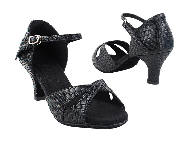 C6029 282 Black Weave PU with 2.5&quot; Heel (2040) in the photo