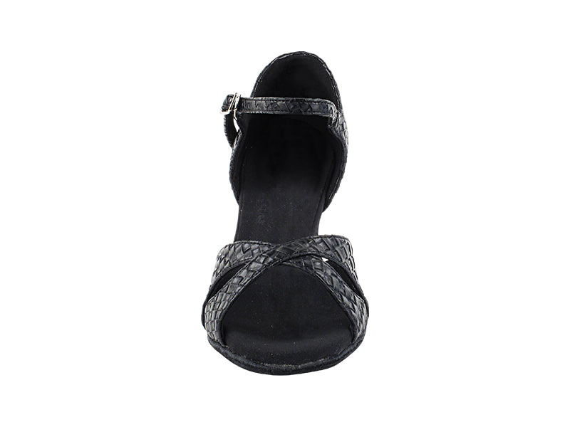 C6029 282 Black Weave PU with 2.5" Heel (2040) in the photo