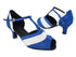 C6034 114 Dark Blue Satin_218 White Leather with 2.5" Heel (2040) in the photo