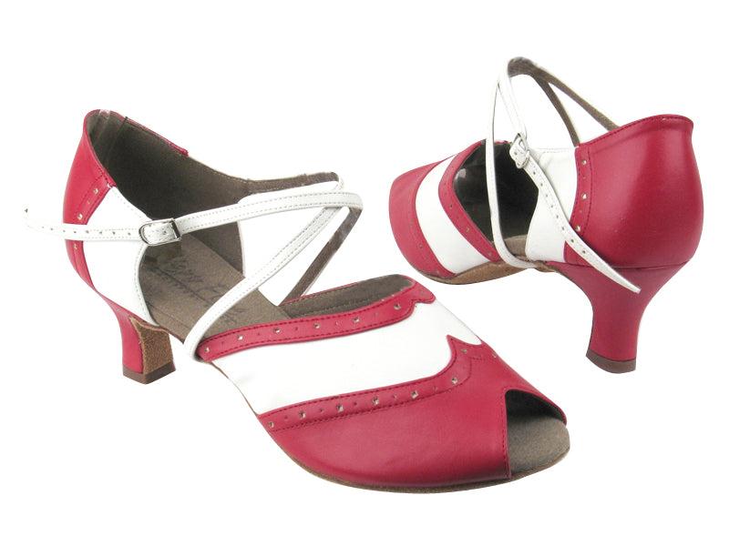 C6035 BA50 Red Leather_BA49 White Leather with 2&quot; slim heel in the photo
