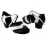 C6035 Black Leather & White Leather with 1.6" medium heel in the photo