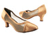 C6815 2 Tan Satin_Flesh Mesh with 2" heel in the photo