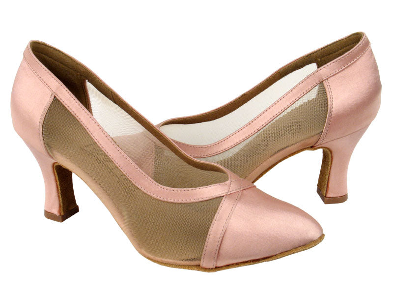 C6815 Flesh Satin &amp; Flesh Mesh with 2.5" heel in the photo