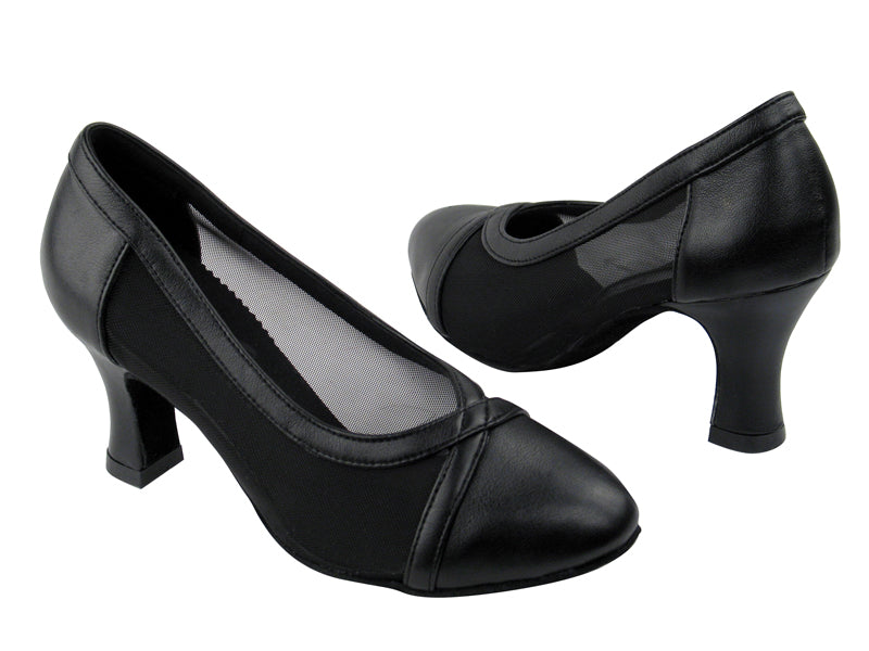 C6815 Black Leather_Black Mesh with 2.5&quot; heel in the photo