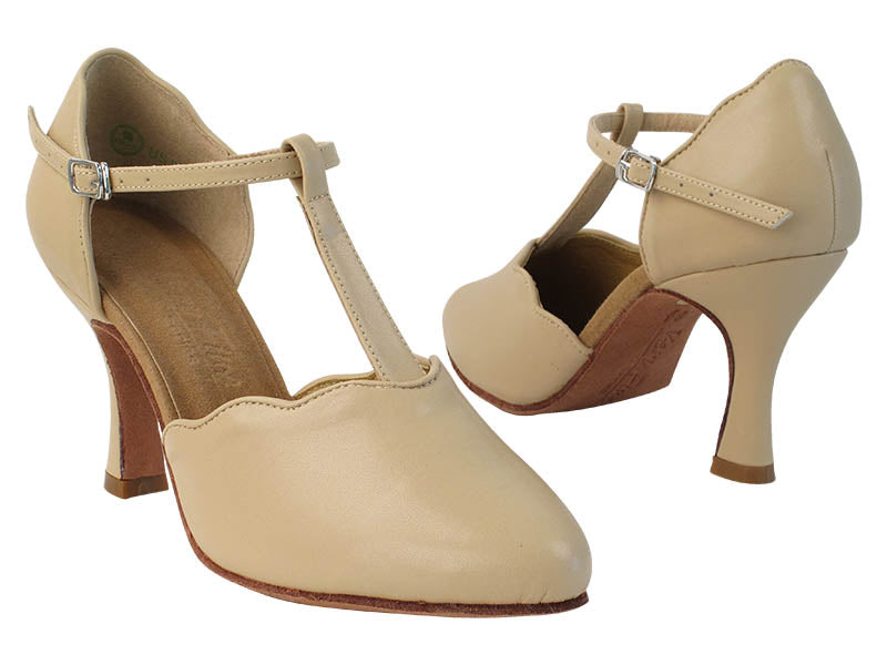 C6819 284 Tan Nanofiber Faux Leather with YQG_11045_3 inch Heel in the photo