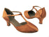 C6819 3 Dark Tan Satin with 2" slim heel in the photo