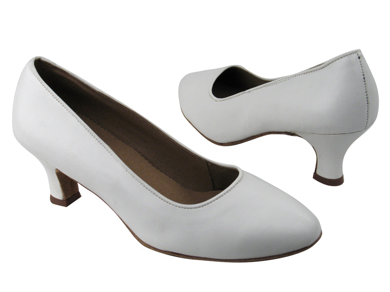 C6901 White Leather with 2&quot; Slim Cuban heel in the photo