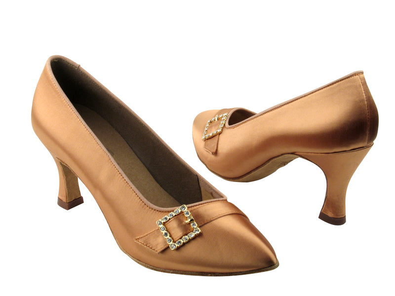 C6904 Tan Satin with 2.75&quot; heel in the photo