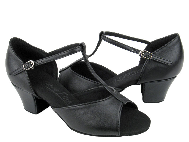 C801 Black Leather with 1.6&quot; medium heel in the photo