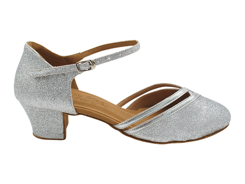 C8881 10 Silver Stardust_Shinny Silver Leather Trim with 1.5&quot; Medium Heel (NTD) in the photo