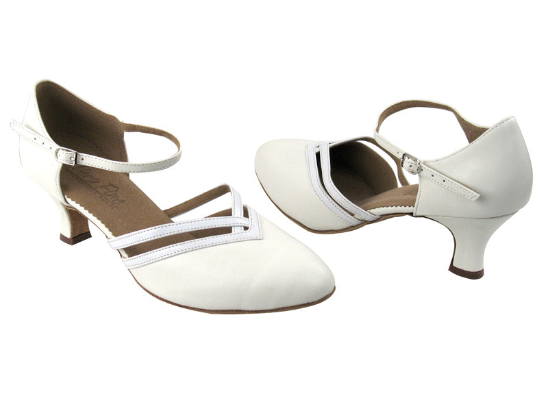C8881 White Leather &amp; White Patent Trim with 2&quot; Slim Heel in the photo