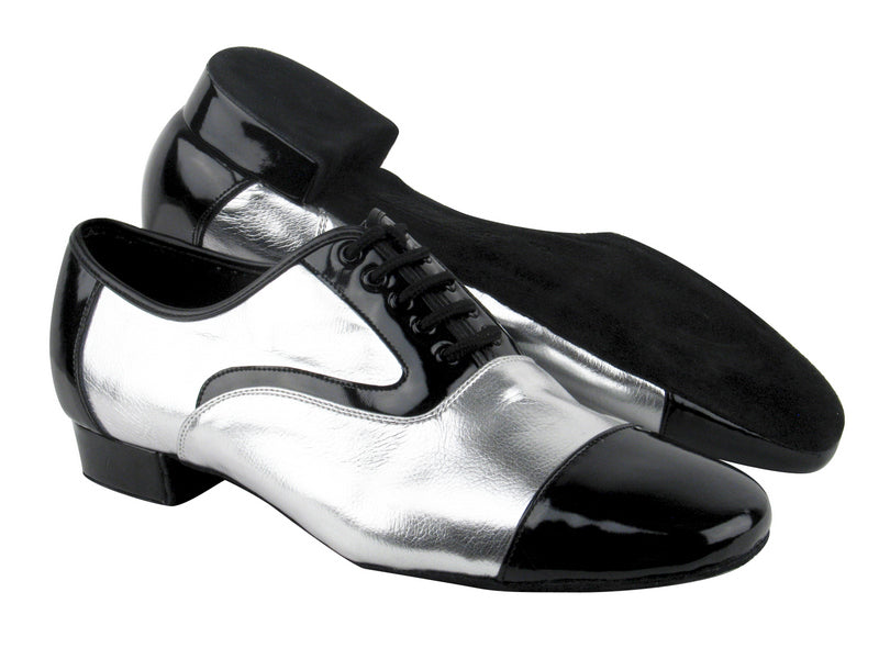 C916102 Black Patent &amp; Silver Leather with 1&quot; Standard heel in the photo