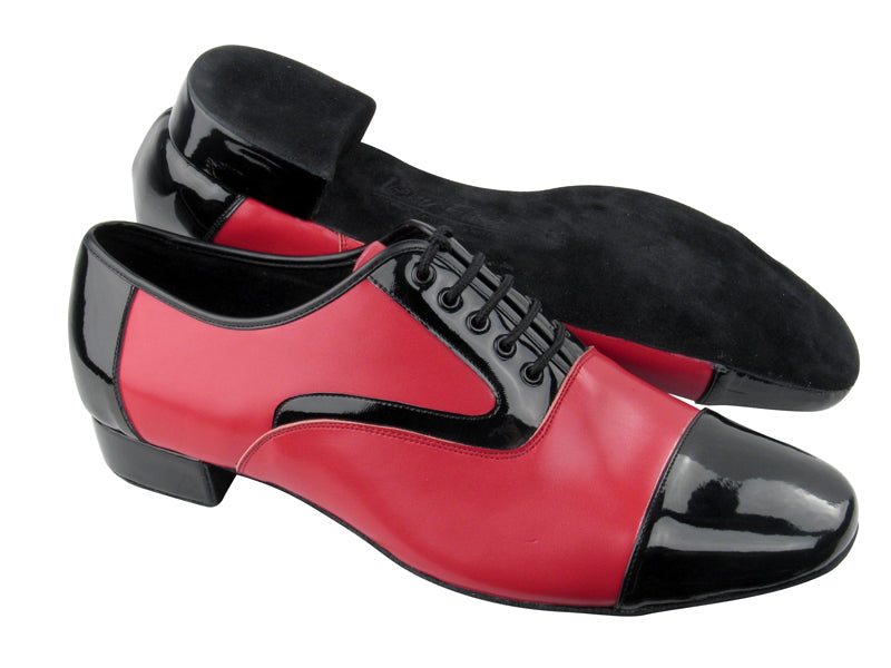 C916102 BB2 Black Patent_BB10 Red Leather with 1&quot; Standard heel in the photo