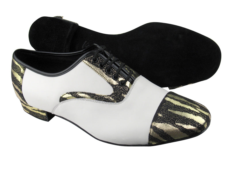 C916102 BD40 Zebra Black_F_B_White Leather_M with 1&quot; Standard heel in the photo