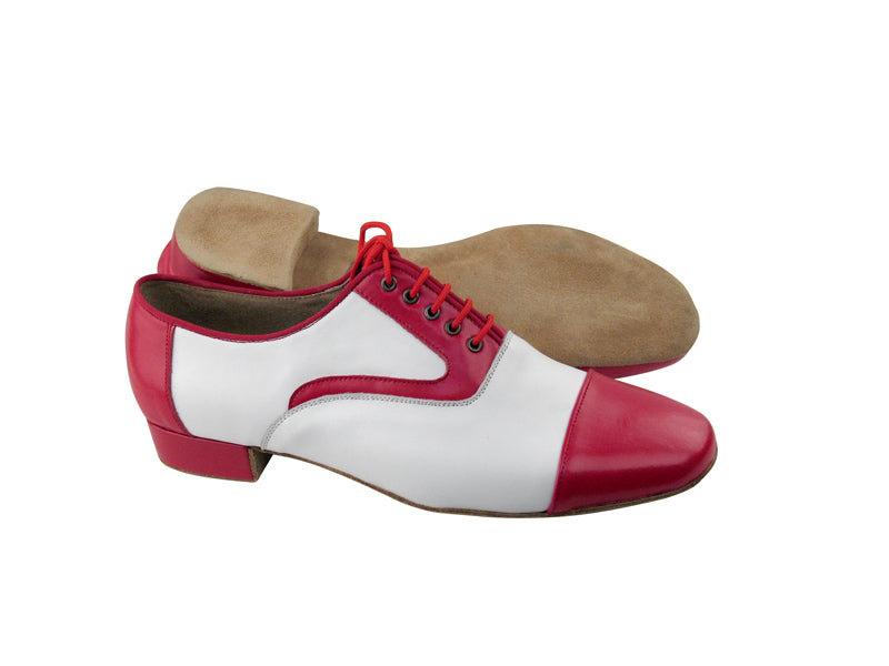 C916102 BB10 Red Leather &amp; White Leather with 1&quot; Heel in the photo