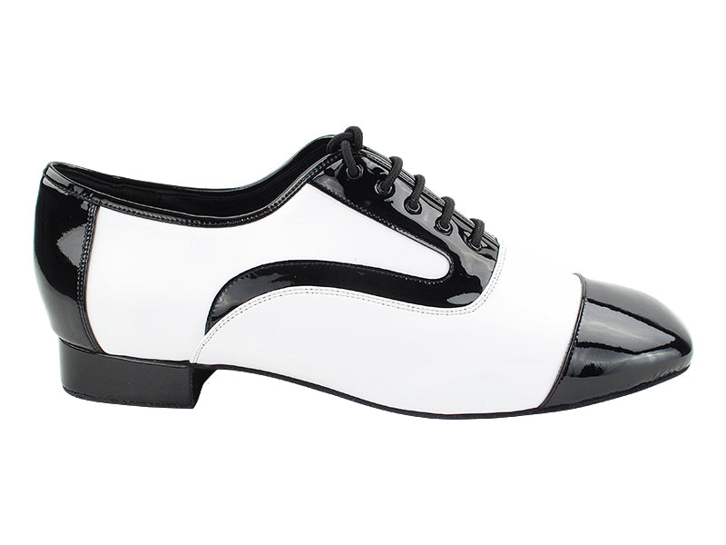 C916102 Black Patent &amp; White Leather with 1" heel in the photo