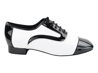 C916102 Black Patent &amp; White Leather with 1" heel in the photo