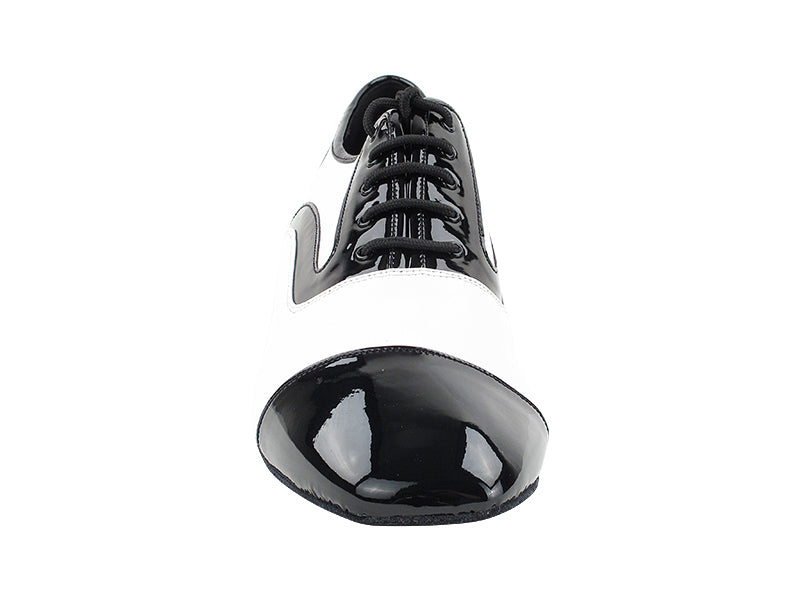 C916102 Black Patent &amp; White Leather with 1" heel in the photo